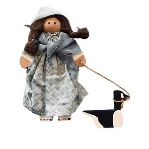 Black‎ Hair Girl Doll Sweater Knitted Beanie Cap Hat Blue Floral Dress 10" Read